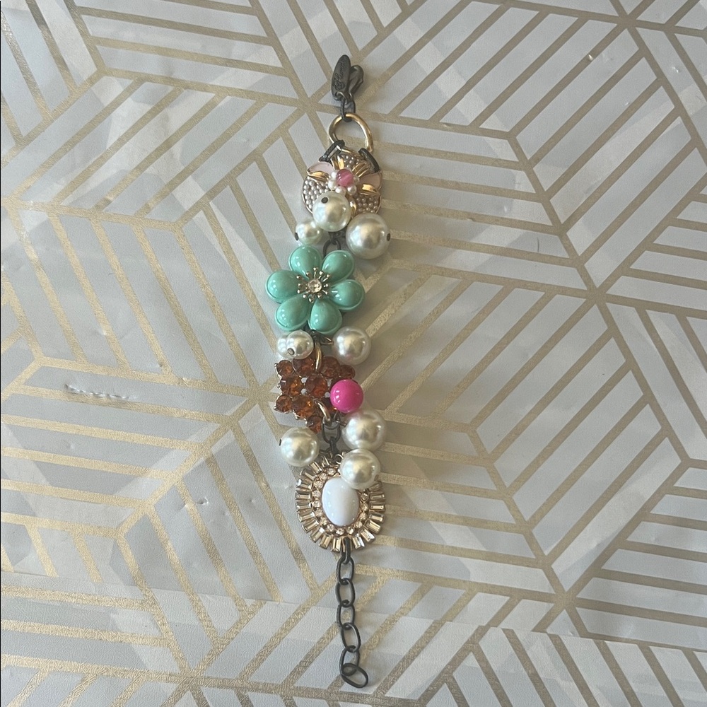 Plunder Colorful Beaded Bracelet with Floral Accents